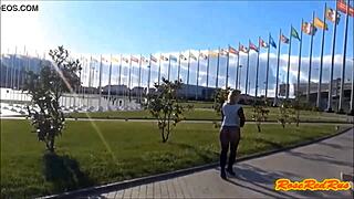 Flashing in Olympic Park Sochi 2014