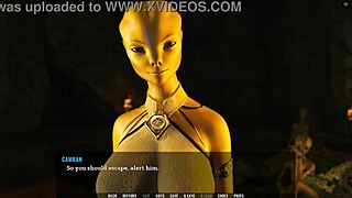 Alien babe fingers herself, craving my big cock in unending void 11!