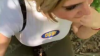 random jogger gets deepthroat on hiking trail pov with brunette and blonde teens 😍