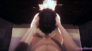 naruto hentai 3d threesome with hinata sucking and banging through wall.