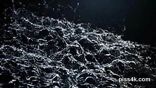 lovely lesbo cuties splatter wet pussies with piss