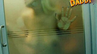 Blonde girlfriend rides monster cock in steamy shower