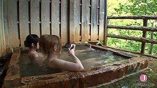 Japanese Hentai Hitoub-703: Azusa Itagaki and Love Saotome in Steamy Spa Imagery