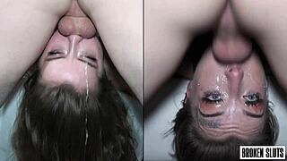 Throated College Girls Struggle With Deepthroat And Cumshots