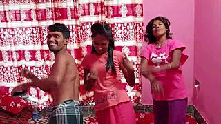 hanif, popy khatun, sumona, manik mia in wild foursome bikini dance fuck