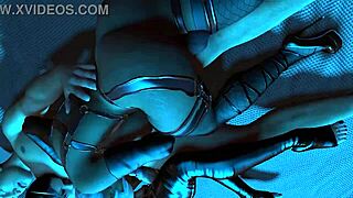 guy is spooning with two beautiful ladyboys in this hentai scene. they enjoy blowjobs and bareback action