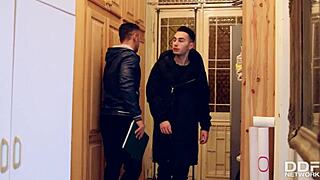 Realtor and Client Dominate Submissive Teen 18+ Kristy Black in Double Penetration.