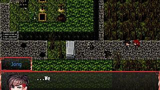 I play with furry and horsecock dildo in harem game