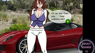 Help on the road in hentai anime cartoon game dating scenario