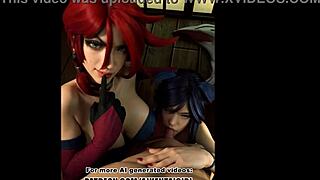 League Of Legends Cosplay: Miss Fortune And Ahri In Uncensored Hentai Action