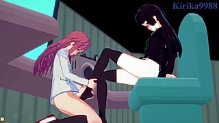 Marika Kato and Chiaki Kurihara in Wild Lesbian and Futanari Hentai Action