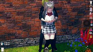 3D animated game with blonde bombshell and erotic massage