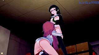 Marika Kato and Chiaki Kurihara in Wild Lesbian and Futanari Hentai Action