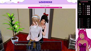 vtuber lewdneko masturbates in harem hotel