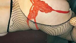 Christmas striptease with ripped clothes and panties