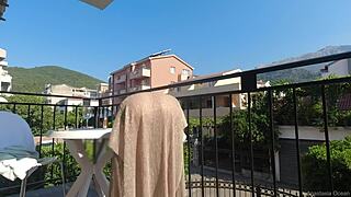 dare to watch nude flashing on a public balcony?