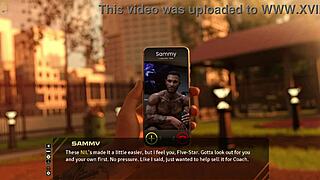 stunning brunette talks taboo in hentai game?