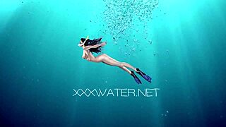 underwater self sex with purple dildo by nora shmandora