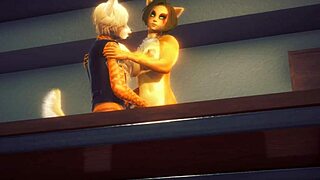furry hentai with mew the cat and gepard getting kinky in a hospital cosplay scene