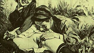 Dive into a vintage erotic illustration from Japanese anime with a retro hentai vibe.