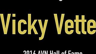 big titty blonde vicky vette masturbates in lingerie drilling her lubed holes with toys