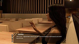 stunning brunette talks taboo in hentai game?