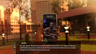 stunning brunette talks taboo in hentai game?