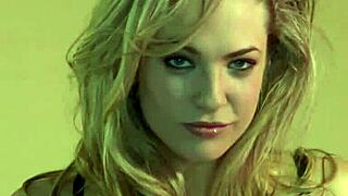 Hot blonde teen babe masturbates solo on table top like a pro