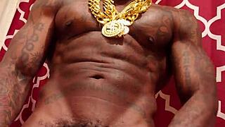 bbc worship with hallelujah johnson jerking off huge big black cock in solo masturbation