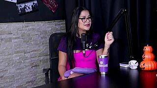 Raphaela Savanah in Sheer Red Halloween Lingerie Compilation