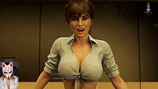 Artemis Plays Adult VN, Riding and Getting Cum in Mouth