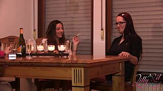 german girls host strapon party with big dildo and teen toys