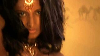 Seductive Indian MILF seduces man with dancing and striptease.