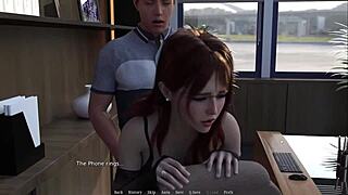 Fucking married boss with perfect tits behind