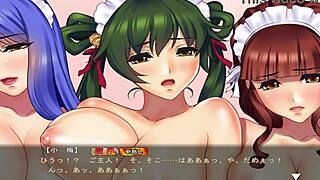 Holy crap, maid-san orgy in final game scene! Insane!