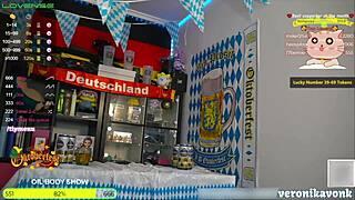 German girl celebrates Oktoberfest naked and oiled! 😍