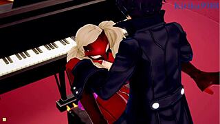 futaba sakura and ann takamaki and ren amamiya have intense sex in persona 5 hentai