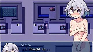 exhibitionist girl serina suzuyo flashes and masturbates in the game