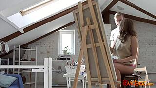 Beautiful painter sofi goldfinger tries anal in amateur scene