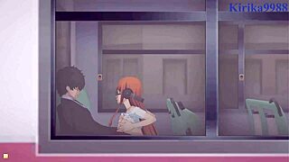 futaba sakura and ann takamaki and ren amamiya have intense sex in persona 5 hentai