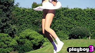 hey, check out lindsey gayle evans stripping her lingerie to show her big naked boobs and ass