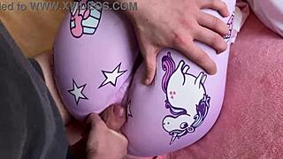 Cute 18+ Teases Pussy Rubbing Without Full Penetration in Close-Up Action