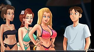 Reverse gangbang on the beach with creampie and banging.