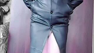 sexy crossdresser in blue dress rides big ass