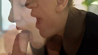 Beautiful Babe Sucks Husband Close Up