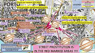 Porto portugal street map of massage parlours and brothels