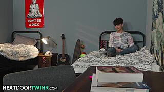 nextdoortwink - twink jumps into steamy roommate threesome