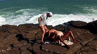 Anal on the Rocks with Busty Blonde Tourist! 🔥