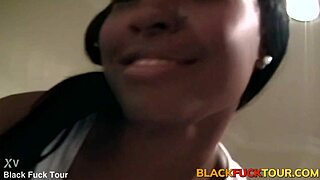 Amateur black babe enjoys a hard, sloppy ride.