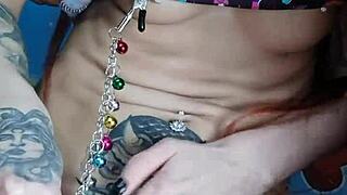 nastya fox sits on a twine fucks himself with a unicorns slide and clips the clitoris and nipples with clips she doesnt miss being alone at home and always wants sex and f ing things